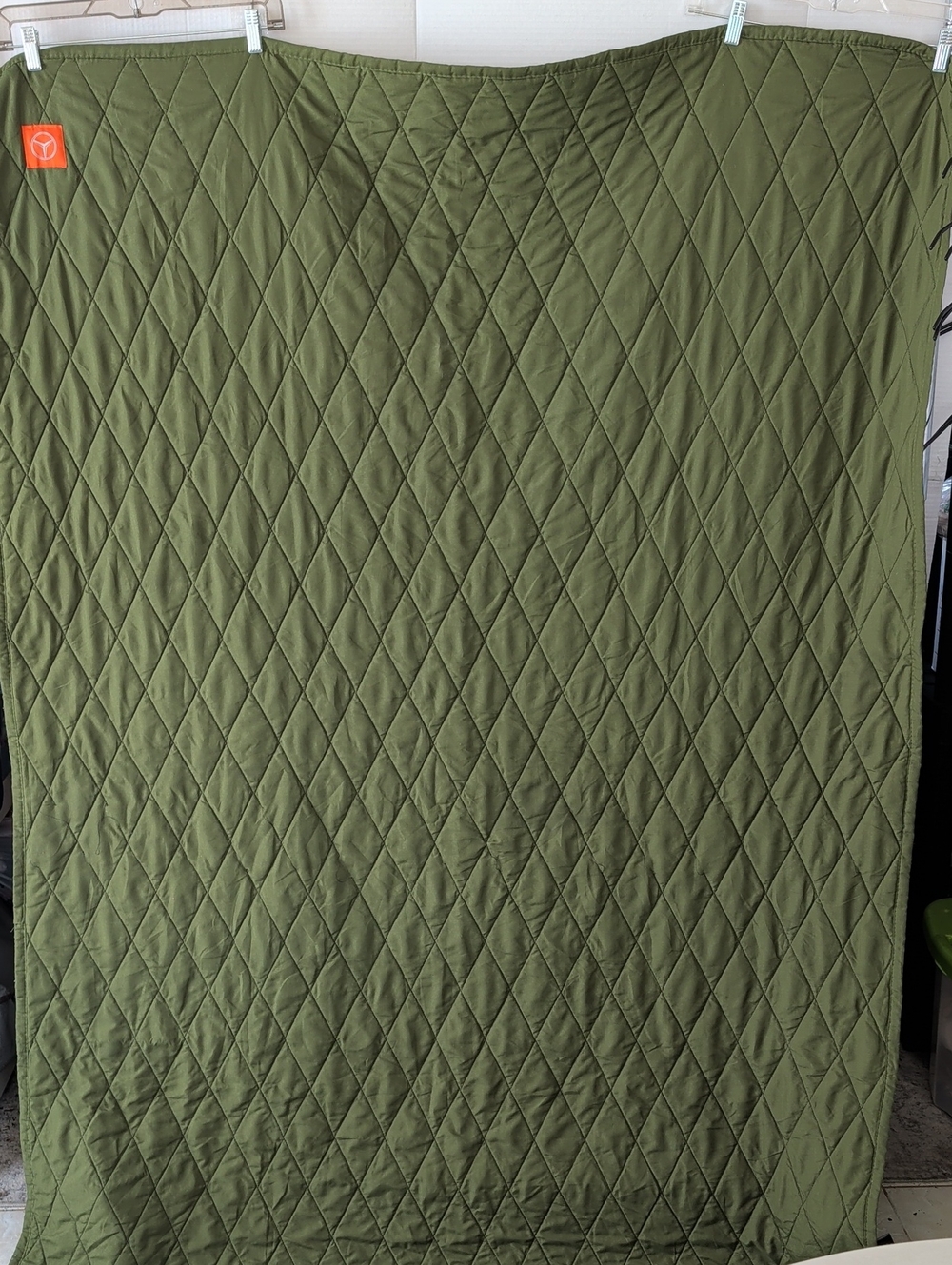 Mercedes Benz Diamond-Quilted Olive Green Throw 52x 75"